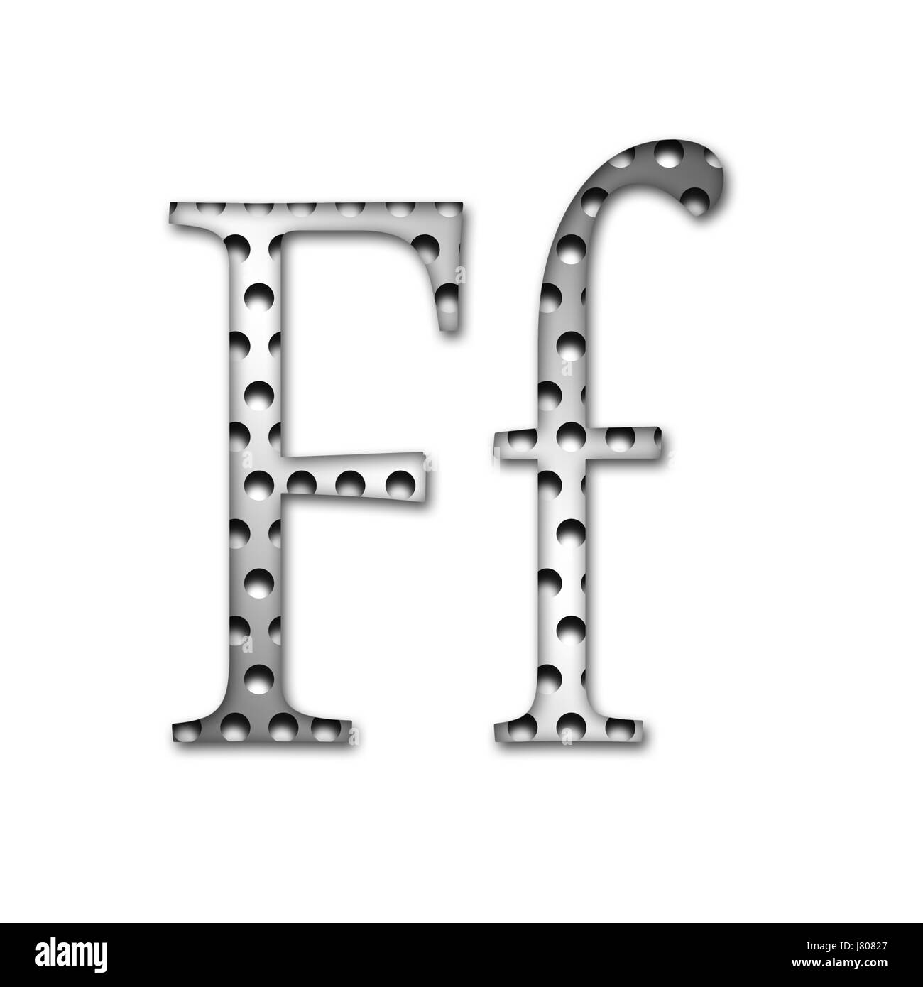 metal letter f Stock Photo