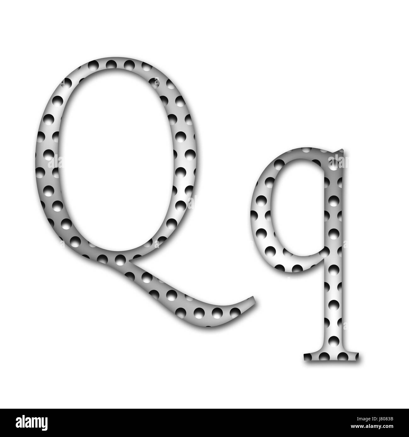 metal letter q Stock Photo