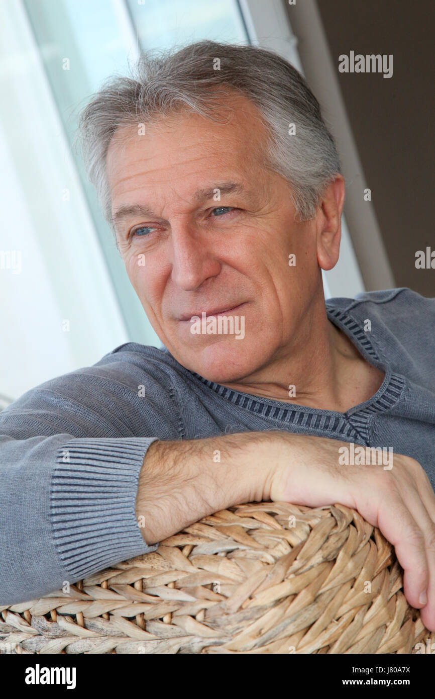 grandpa grandfather closeup portrait blank european caucasian relaxed ...