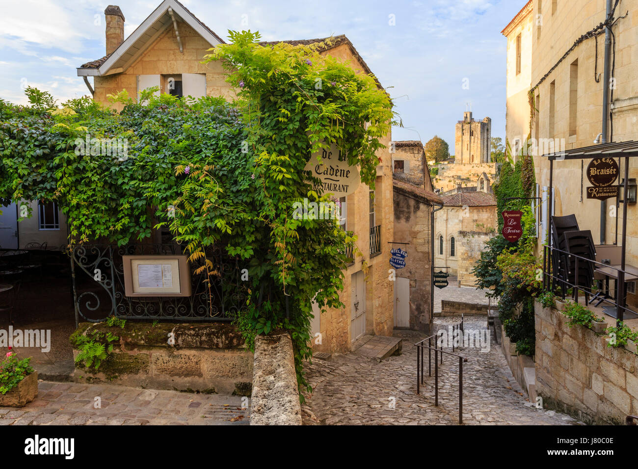 France, Gironde, Saint Emilion, listed as World Heritage by UNESCO, Tertre de la Tente street Stock Photo