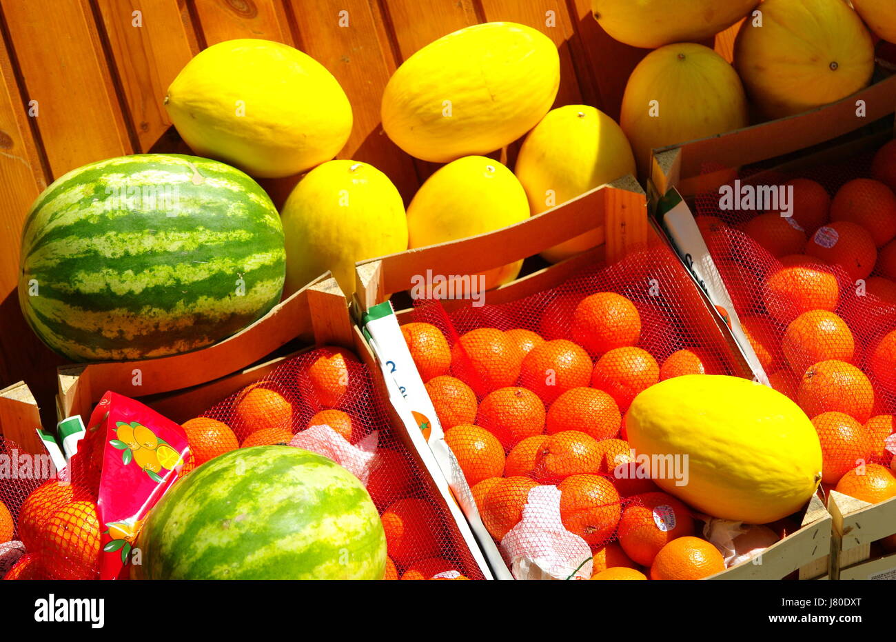 food aliment health vitamins vitamines fruit purchase melon nutrition orange Stock Photo