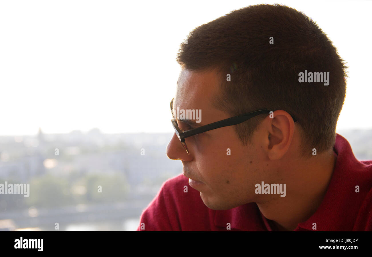 Portrait Of A Young Man With Sunglasses Stock Photo - Alamy