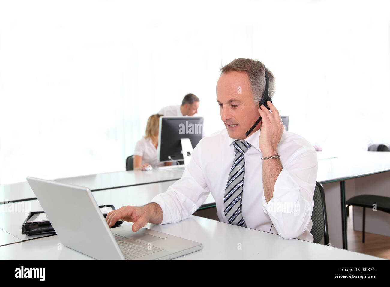 conversation telephone phone office desk blank european caucasian