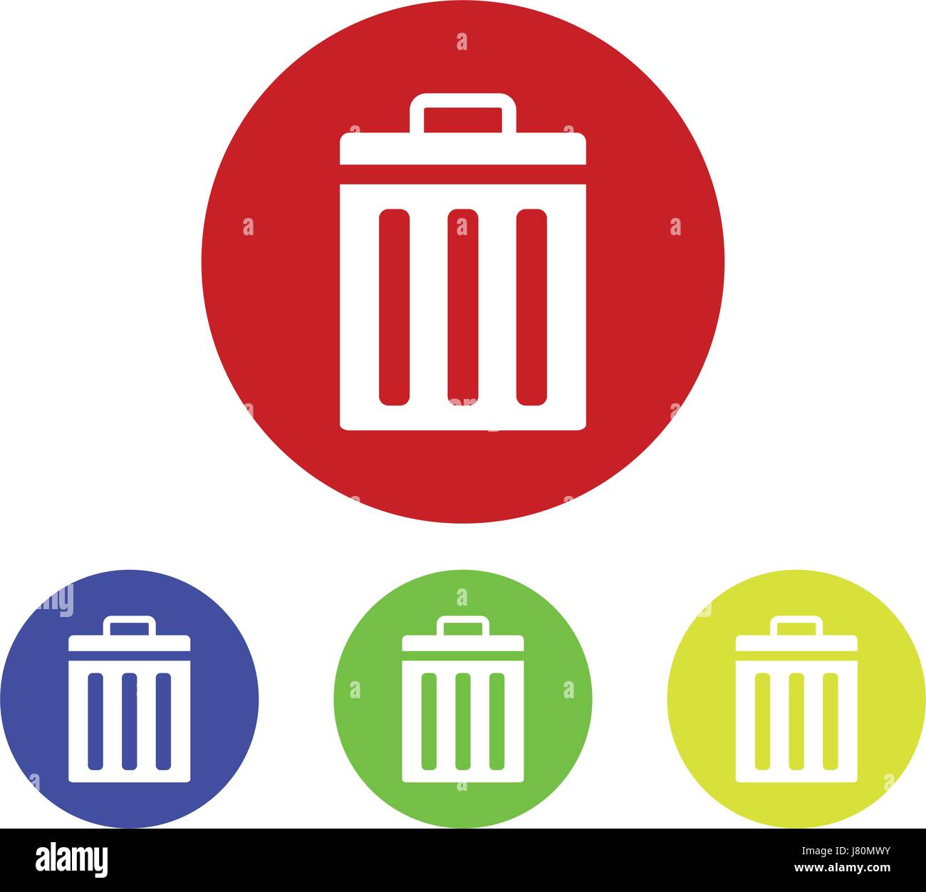 Trash icon set in vector on white background Stock Vector Image & Art ...