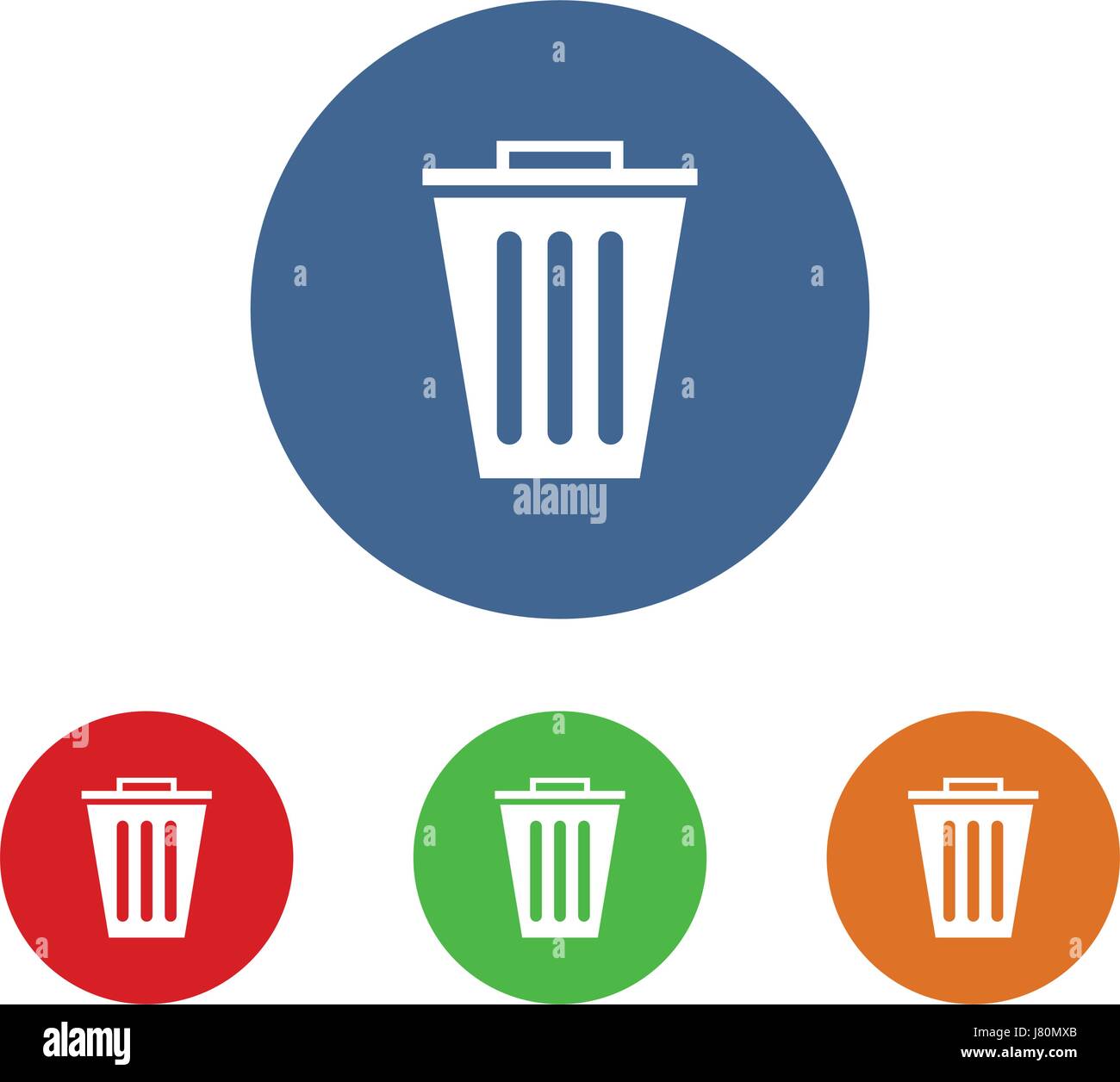 Trash icon set in vector on white background Stock Vector Image & Art ...
