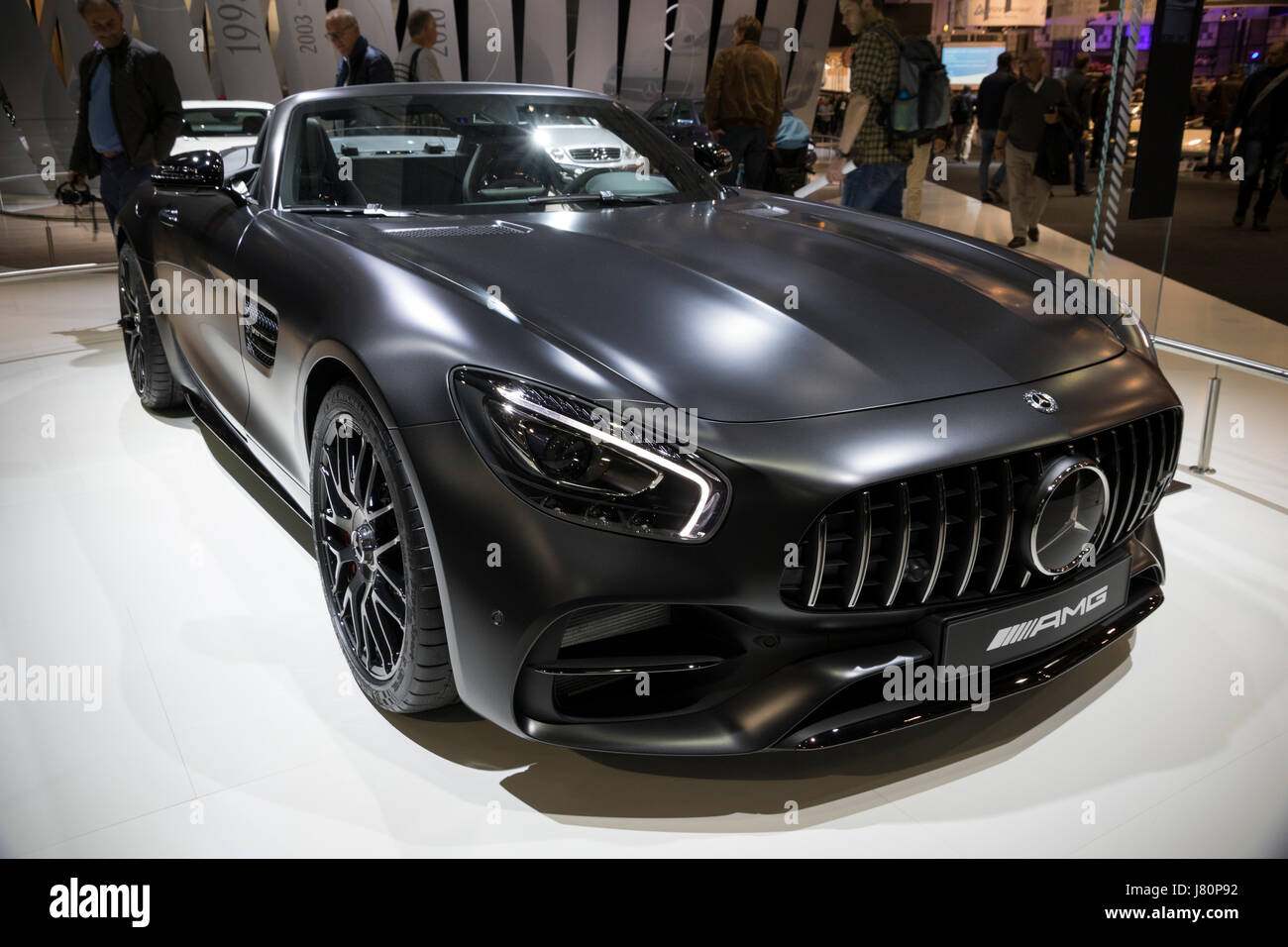 ESSEN, GERMANY - APR 6, 2017: New 2017 Mercedes Benz AMG GT 50 Edition sports car at the Techno Classica Essen Car Show. Stock Photo