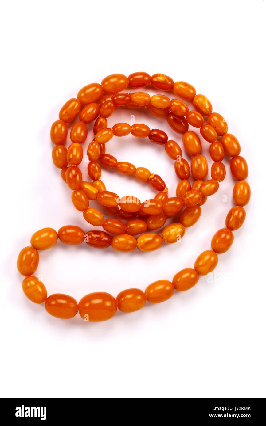 Sold at Auction: Genuine Butterscotch Amber - Egg Yolk Bead Necklace.