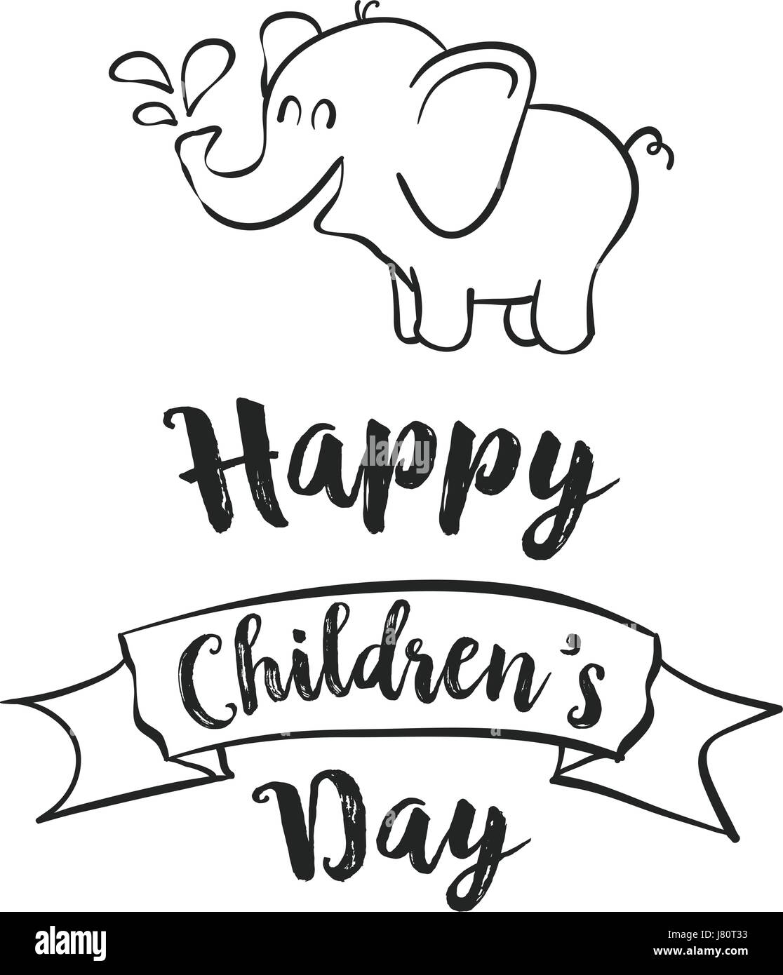 Happy Children's Day. Doodle holiday illustration to the International Children's  Day. Children Art style drawing with colored pencils sketch. Vector logo  with three funny baby faces and yellow stars Stock Vector |