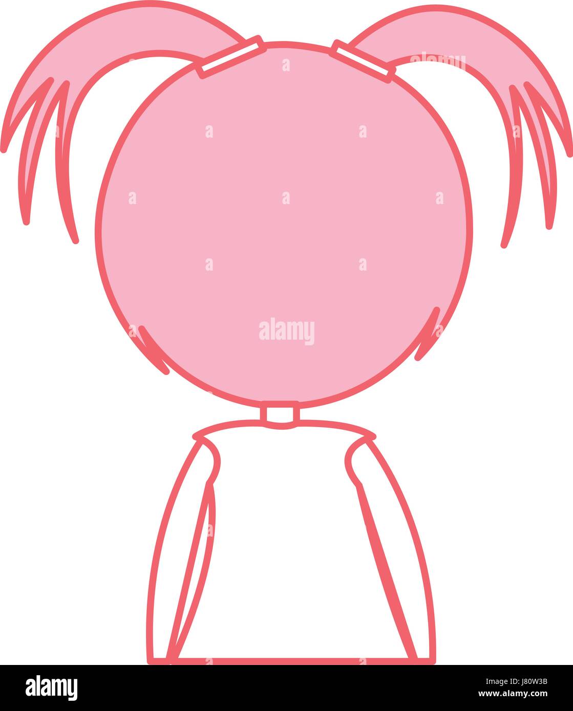 back cute little girl character Stock Vector Image & Art - Alamy
