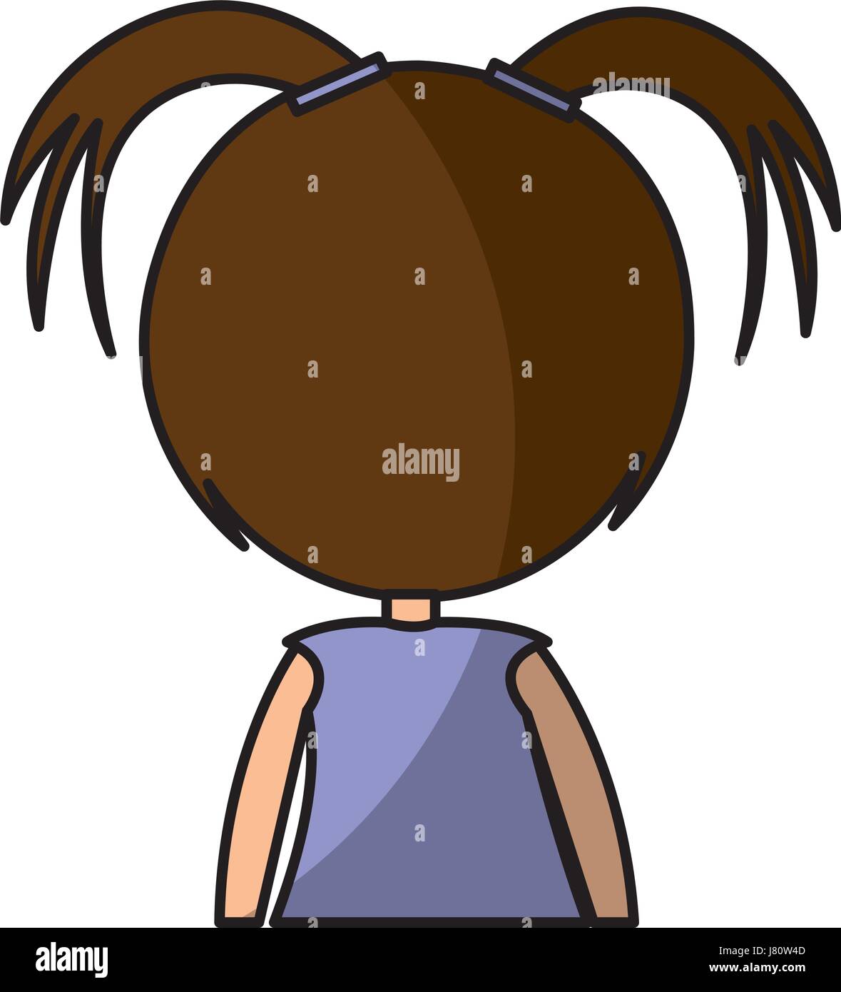 back cute little girl character Stock Vector Image & Art - Alamy