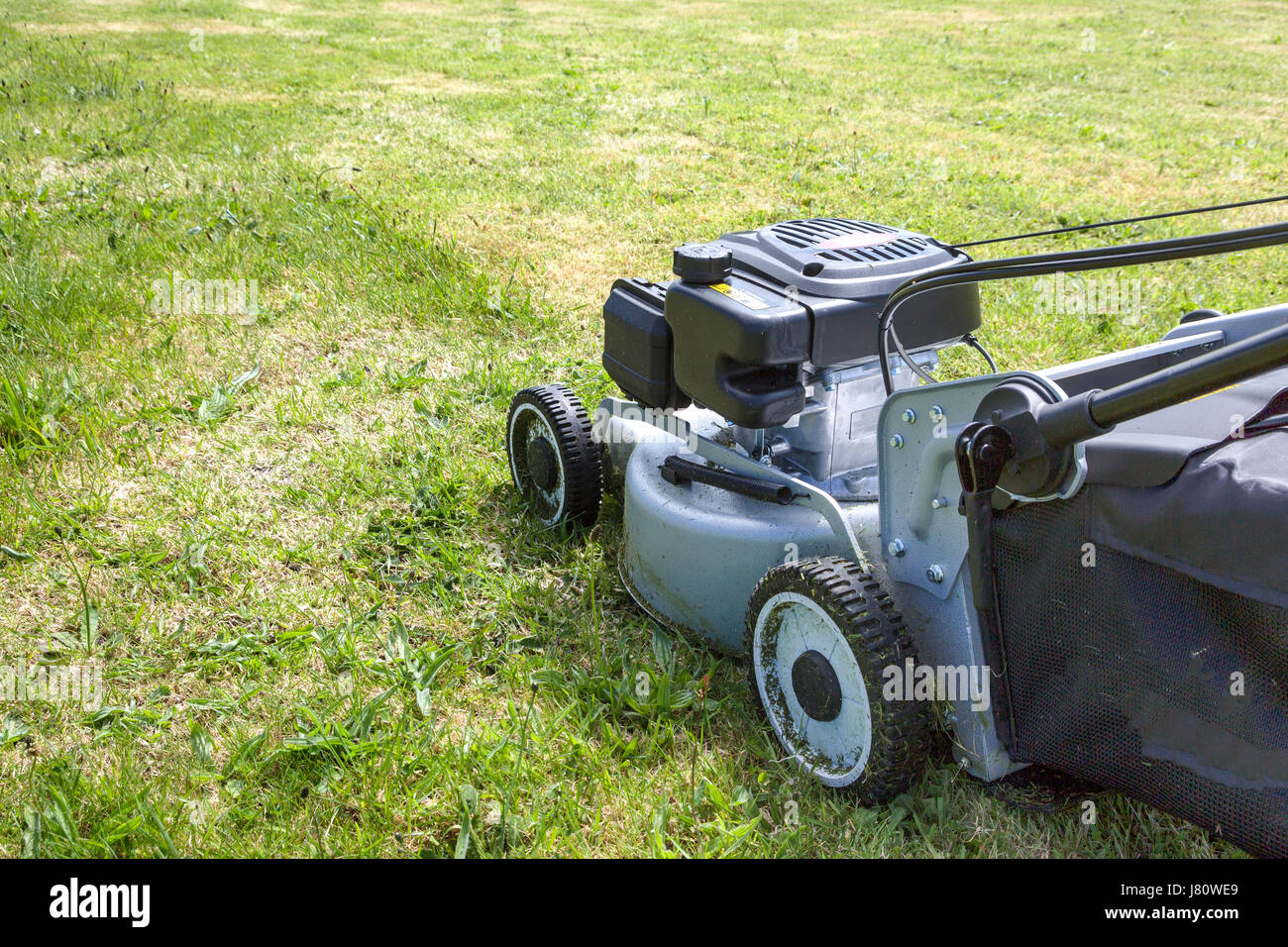 Petrol driven lawnmower Stock Photo