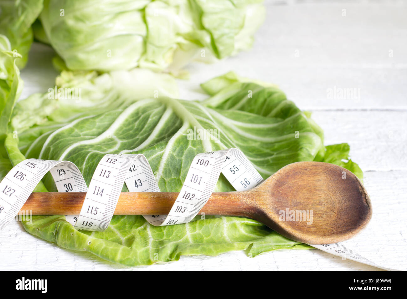 Cabbage diet concept healthy lifestyle with centimeter Stock Photo Alamy