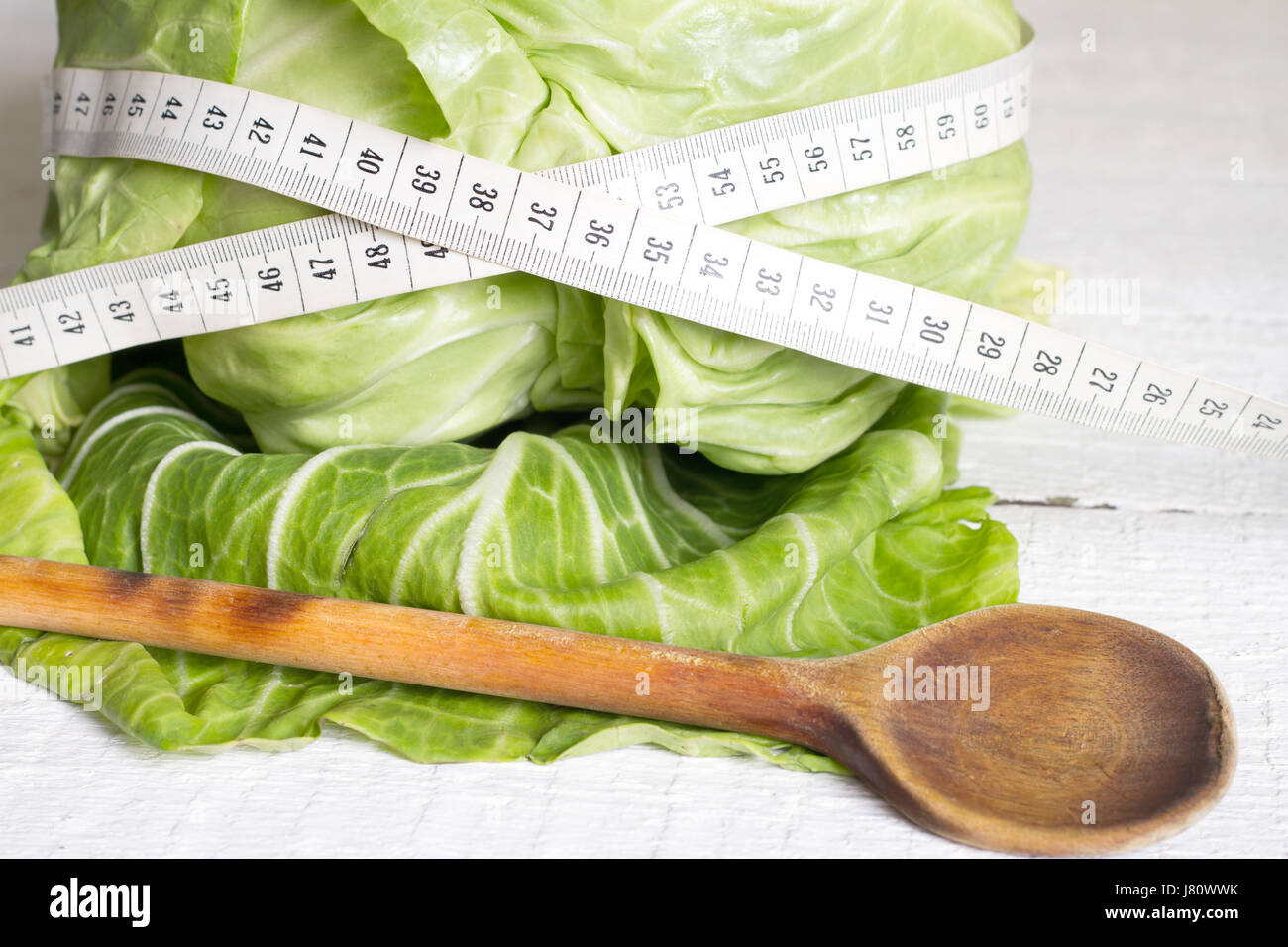 Cabbage diet concept healthy lifestyle with centimeter Stock Photo Alamy