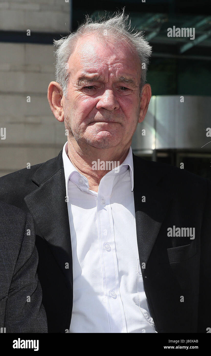 The only survivor of the Kingsmill massacre Alan Black outside Laganside courts in Belfast, as the inquest into IRA shooting dead of 10 Protestant workmen in South Armagh in 1976 continues. Stock Photo