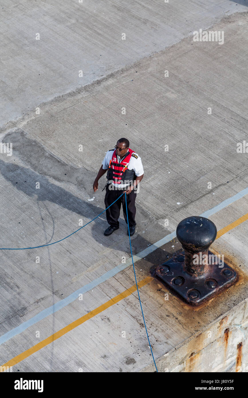 Port Security Handling Line on Dock Stock Photo Alamy