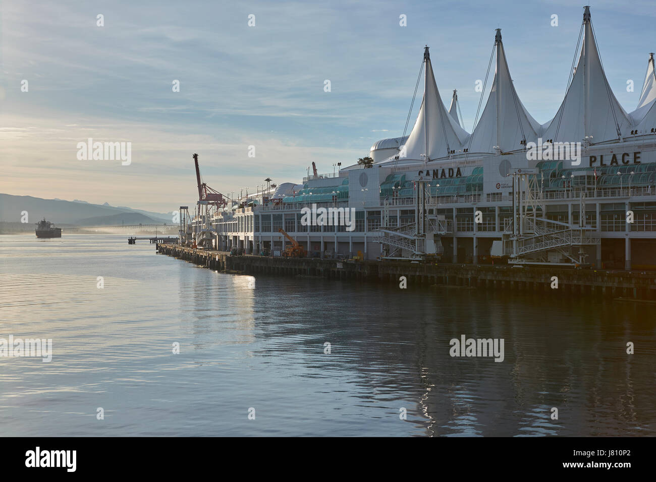 Canada Place Cruise Ship Terminal, Vancouver, British Columbia. Stock Photo