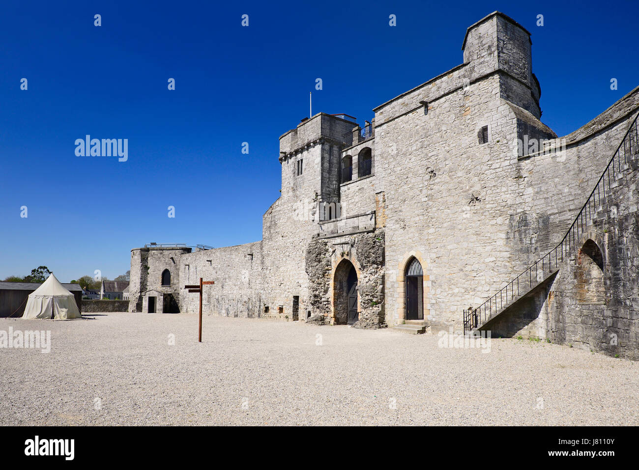 Ireland, County Limerick, Limerick City, St Johns Castle, the Courtyard. Stock Photo