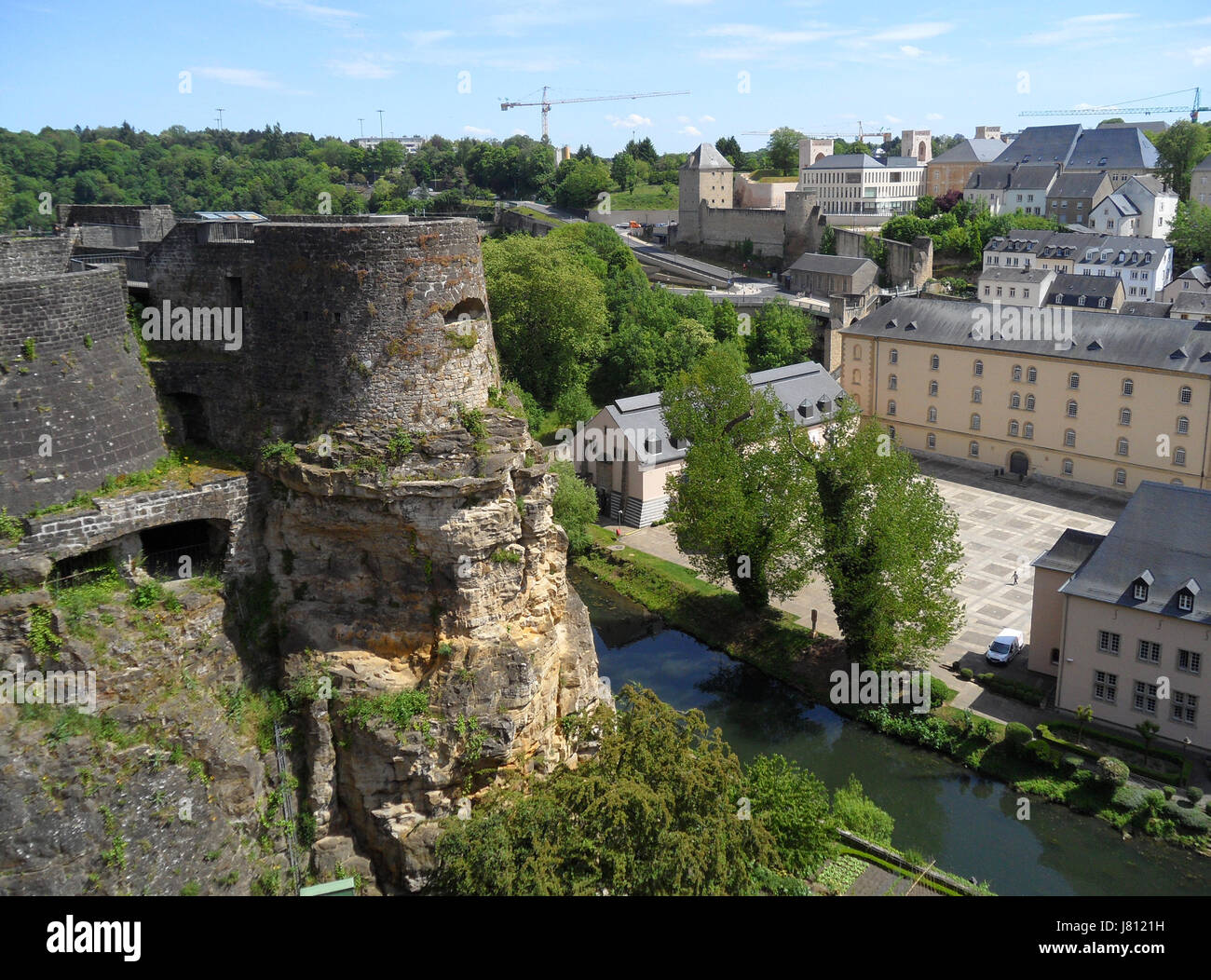 Bock Casemates and The Lower City, UNESCO World Heritage Site in Luxembourg City, Luxembourg Stock Photo