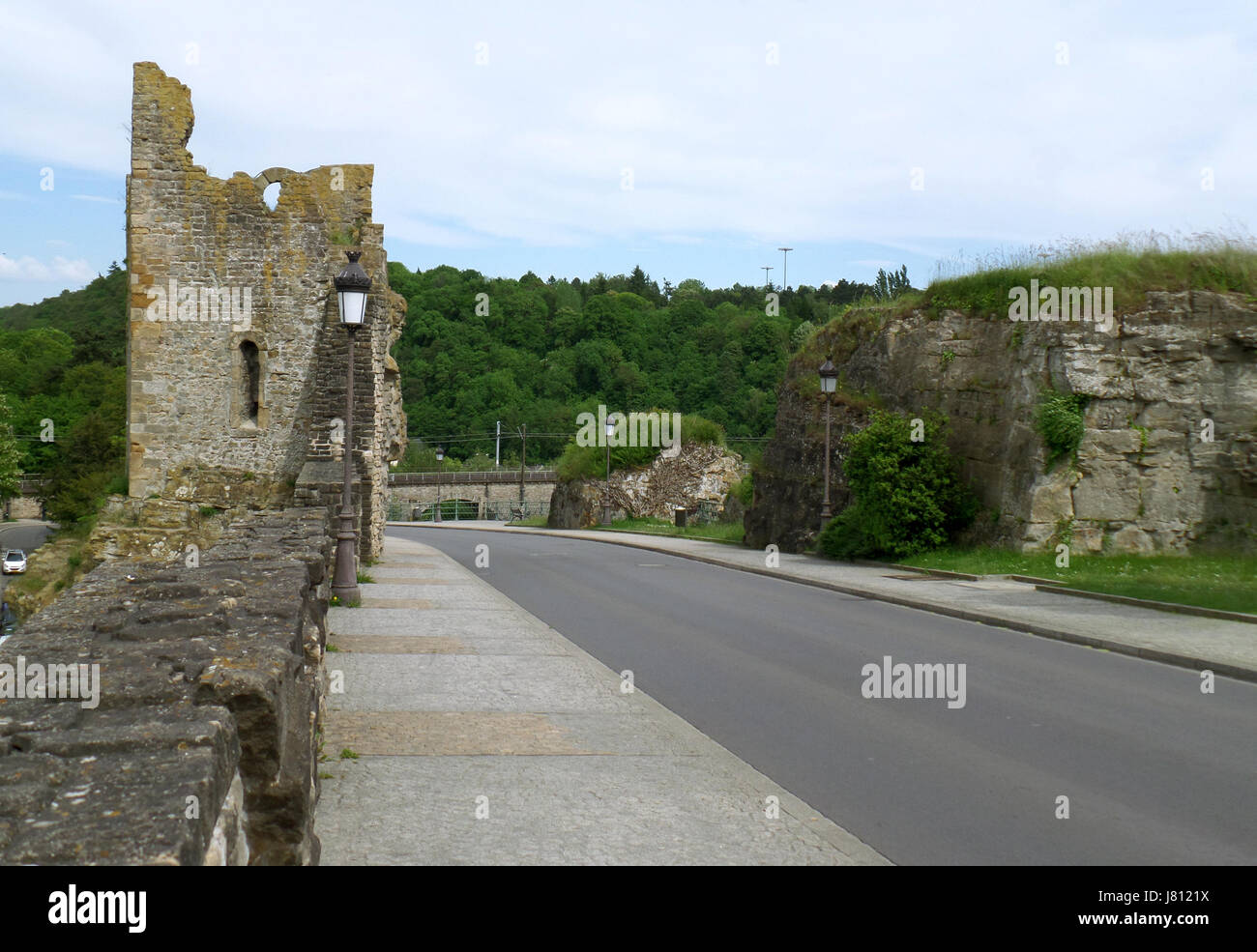 Road on Bock Casemates lead to the Hollow Tooth' Ruin, Luxembourg City, Luxembourg Stock Photo