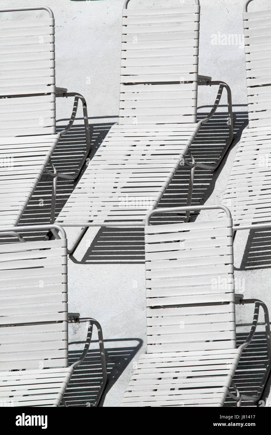 Beach chairs in black and white Stock Photo - Alamy