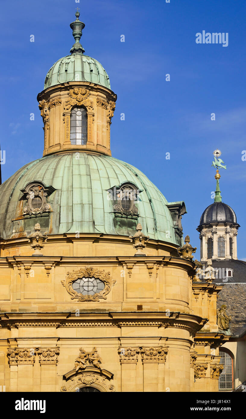 Germany, Bavaria, Wurzburg, Neumunster Church, the dome. Stock Photo