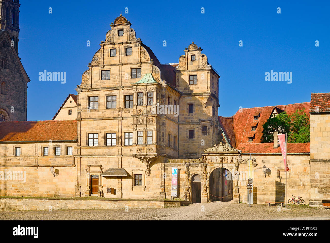 Germany, Bavaria, Bamberg, Alte Hofhaltung or Old Imperial Court. Stock Photo