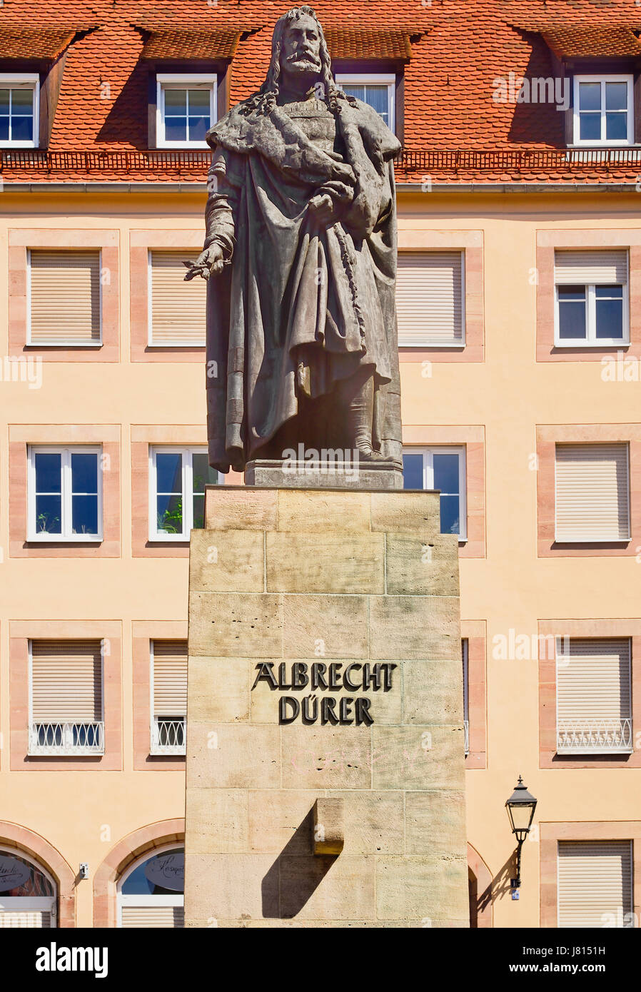 Germany, Bavaria, Nuremberg, Albrecht Durer Monument in Albrecht Durer Platz. Stock Photo