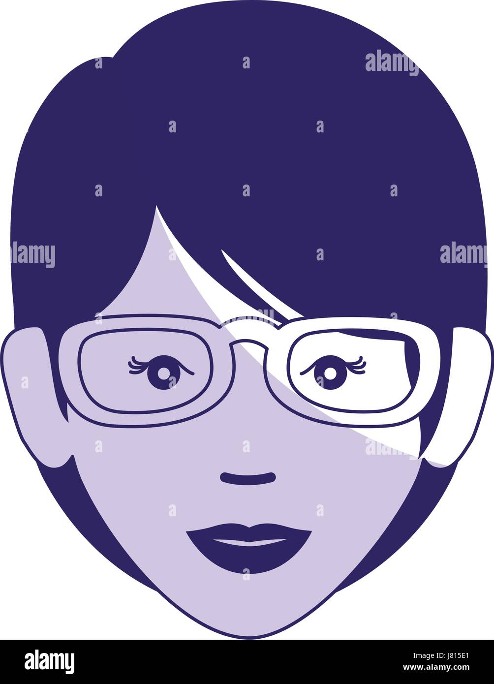 beautiful and young woman with glasses character Stock Vector Image ...