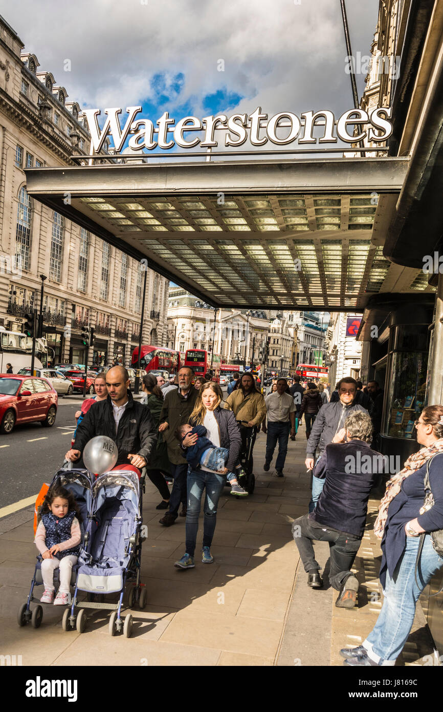 The entrance to Waterstones flagship store on Piccadilly, London, UK