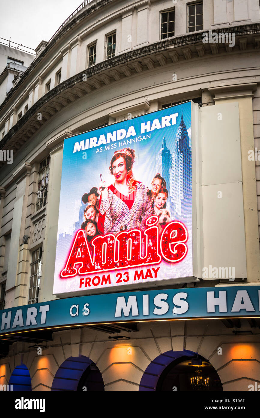 Miranda Hart as the tyrannical Miss Hannigan in Annie at the Piccadilly ...