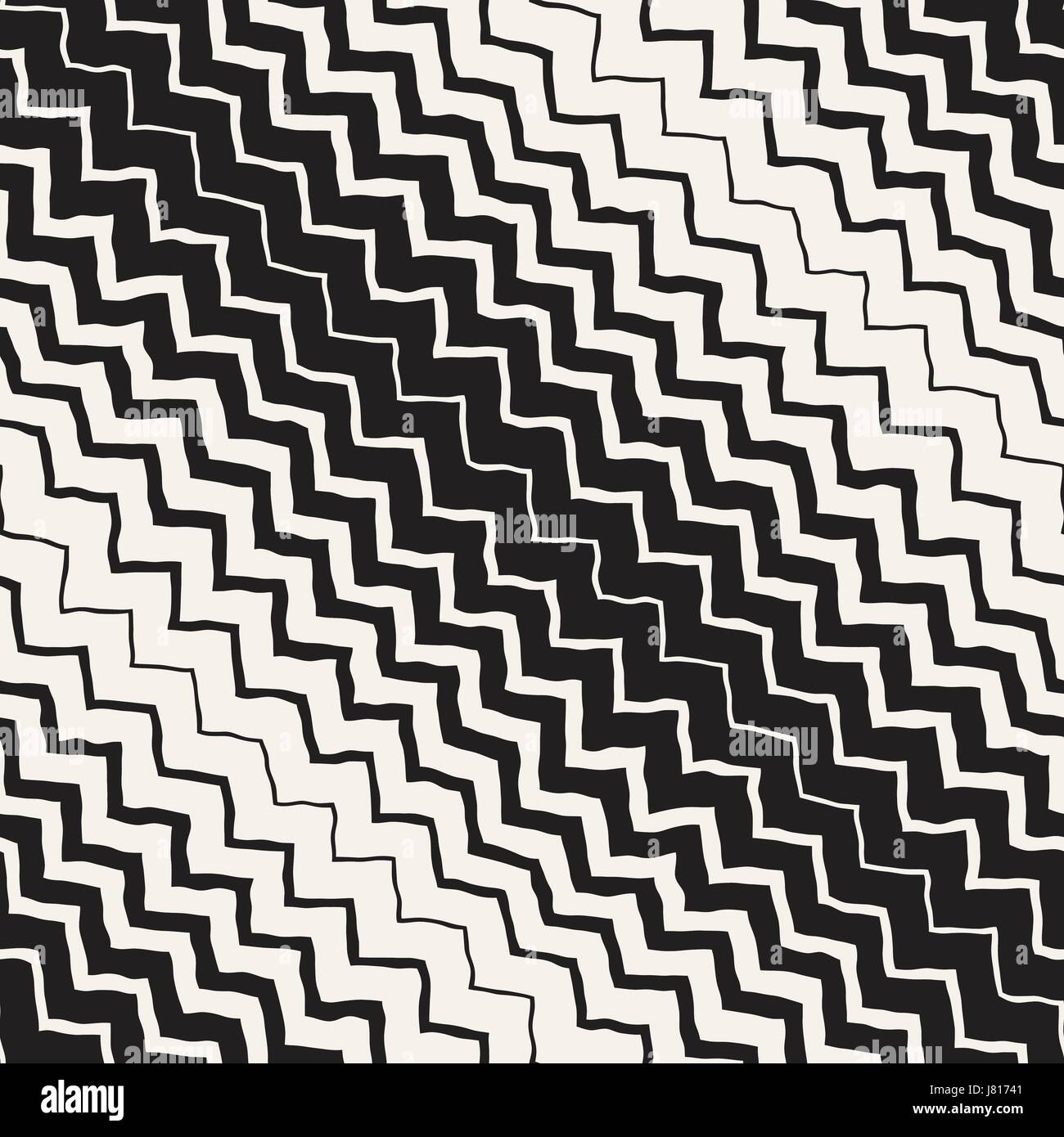 Seamless Wavy Hand Drawn Stripes Pattern. Abstract Repeating Vector ...