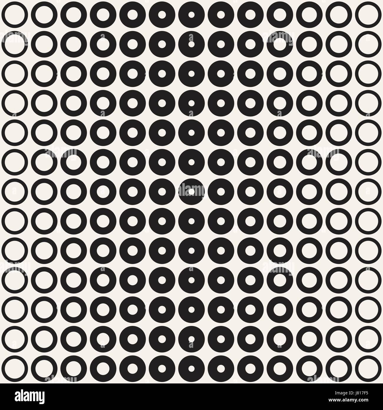 Abstract black and white ring pattern background. Seamless geometric ...