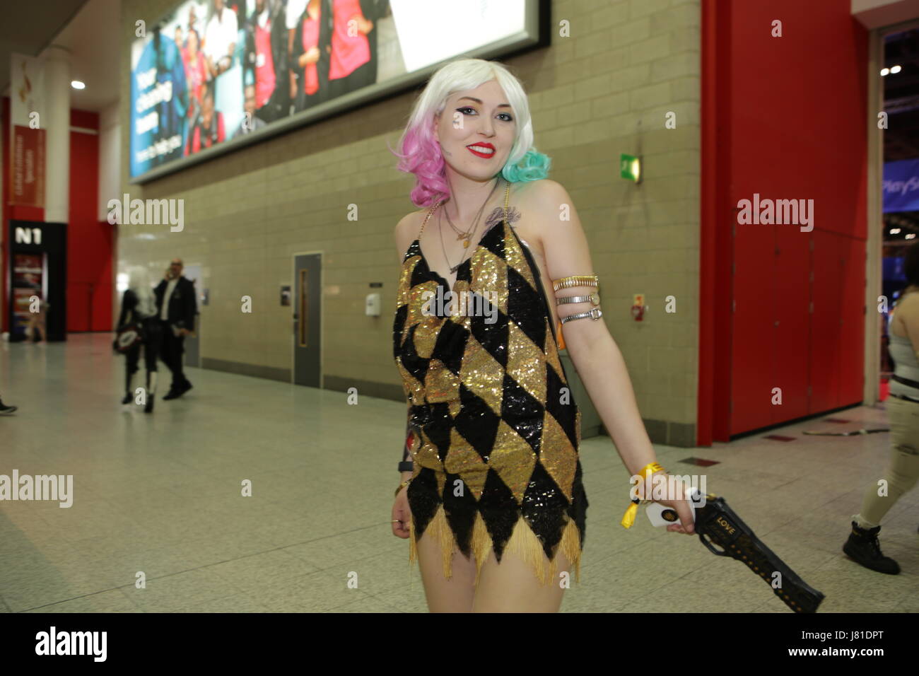 London, UK. 26th May 2017.  The annual London and Europe’s premier MCM Comic-Con 3 day event at the Excel Centre which celebrates anime, comic, game, movie, cosplay  and pop culture with fans dressed as their favourite characters. Credit: Enrique Guadiz / Alamy Live News Stock Photo