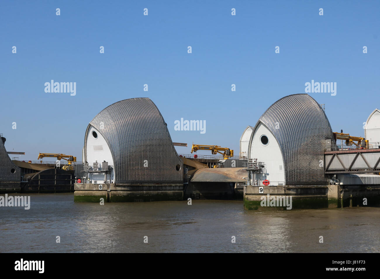 London UK. 26th May 2017. The Thames Barrier against clear skies on the hottest day of the year Credit: amer ghazzal/Alamy Live News Stock Photo