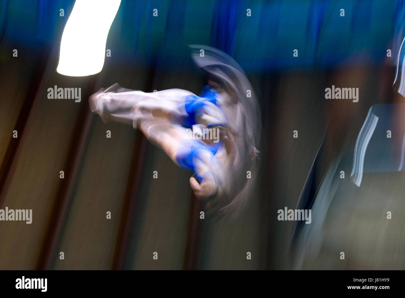 Madrid, Spain. Mexican dives during the final of Womens Synchro