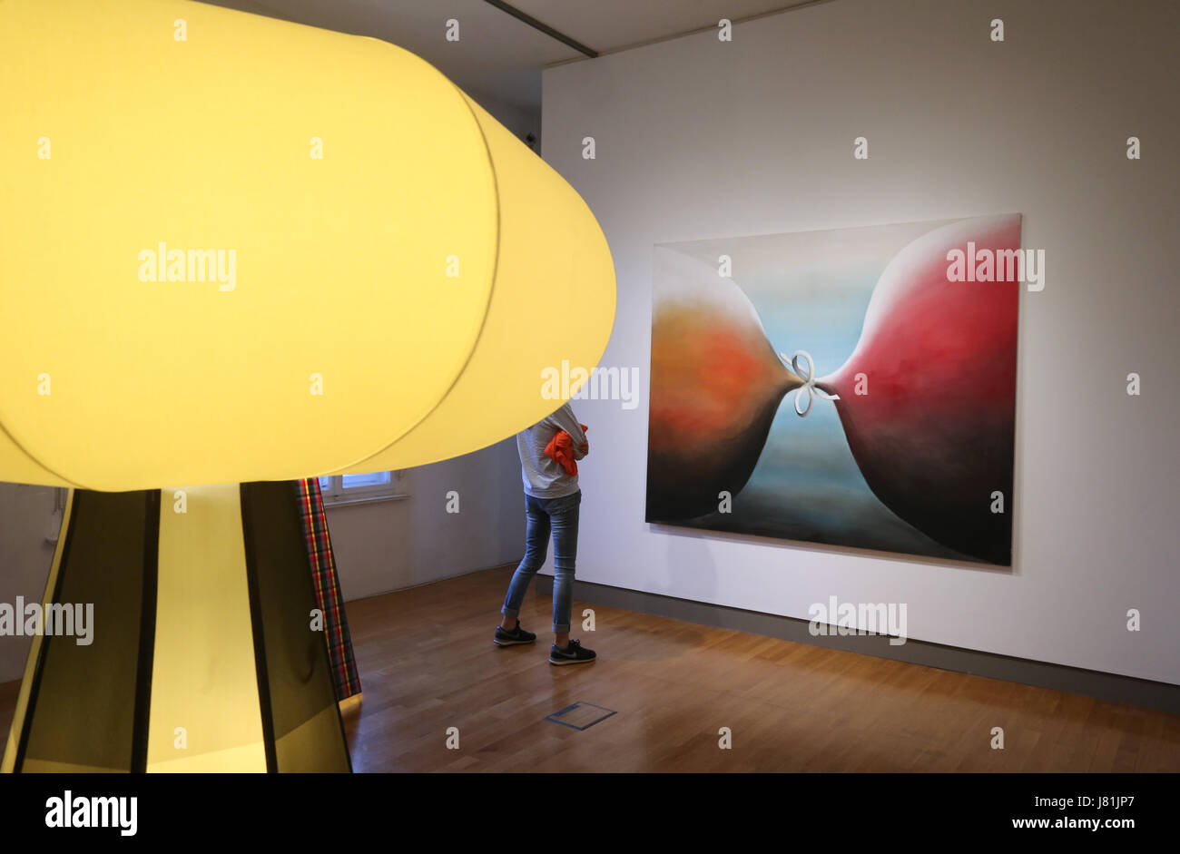 Memmingen, Germany. 18th May, 2017. Works of the artist Andreas Schulze