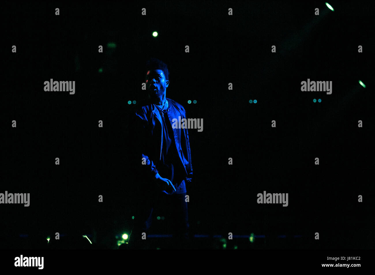 Toronto, Canada. 26th May, 2017. The Weeknd plays to a sold-out hometown crowd at The Air Canada Centre on his Starboy: Legend Of The Fall Tour. Credit: Bobby Singh/Alamy Live News. Stock Photo