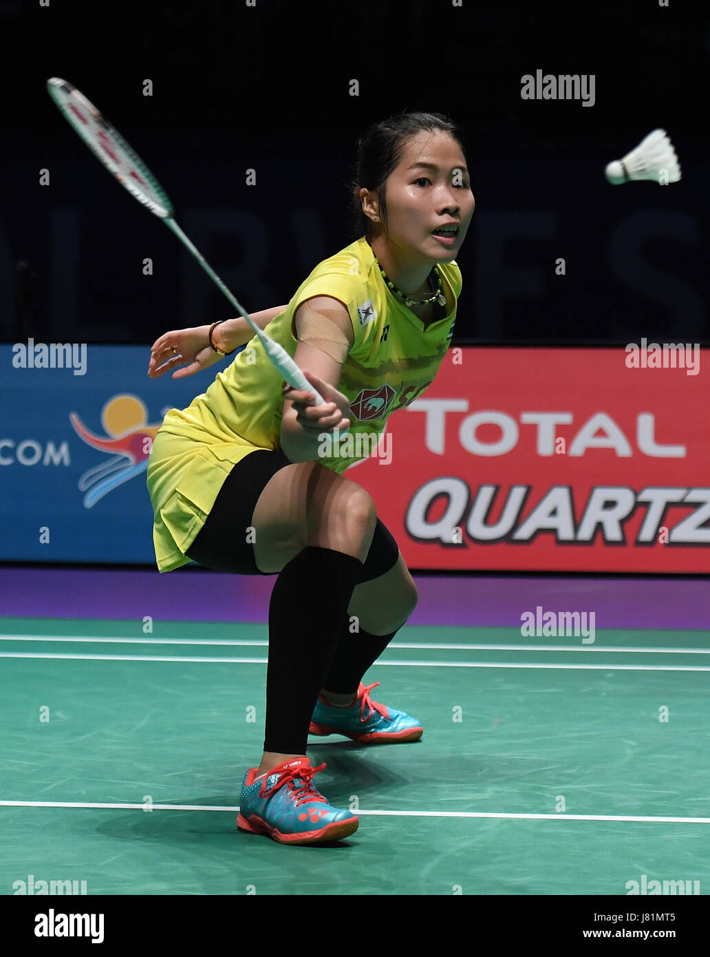 Gold Coast Australia 27th May 2017 Ratchanok Intanon Of Thailand Competes During The Women S Singles Match Of Group 1 Against Sung Ji Hyun Of South Korea At Total Bwf Sudirman Cup 2017