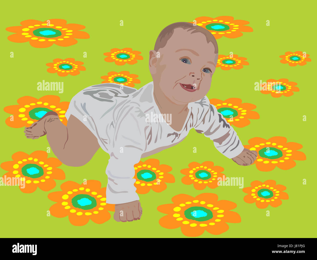 flower flowers plant baby up on vector colorful of from humans human beings Stock Photo