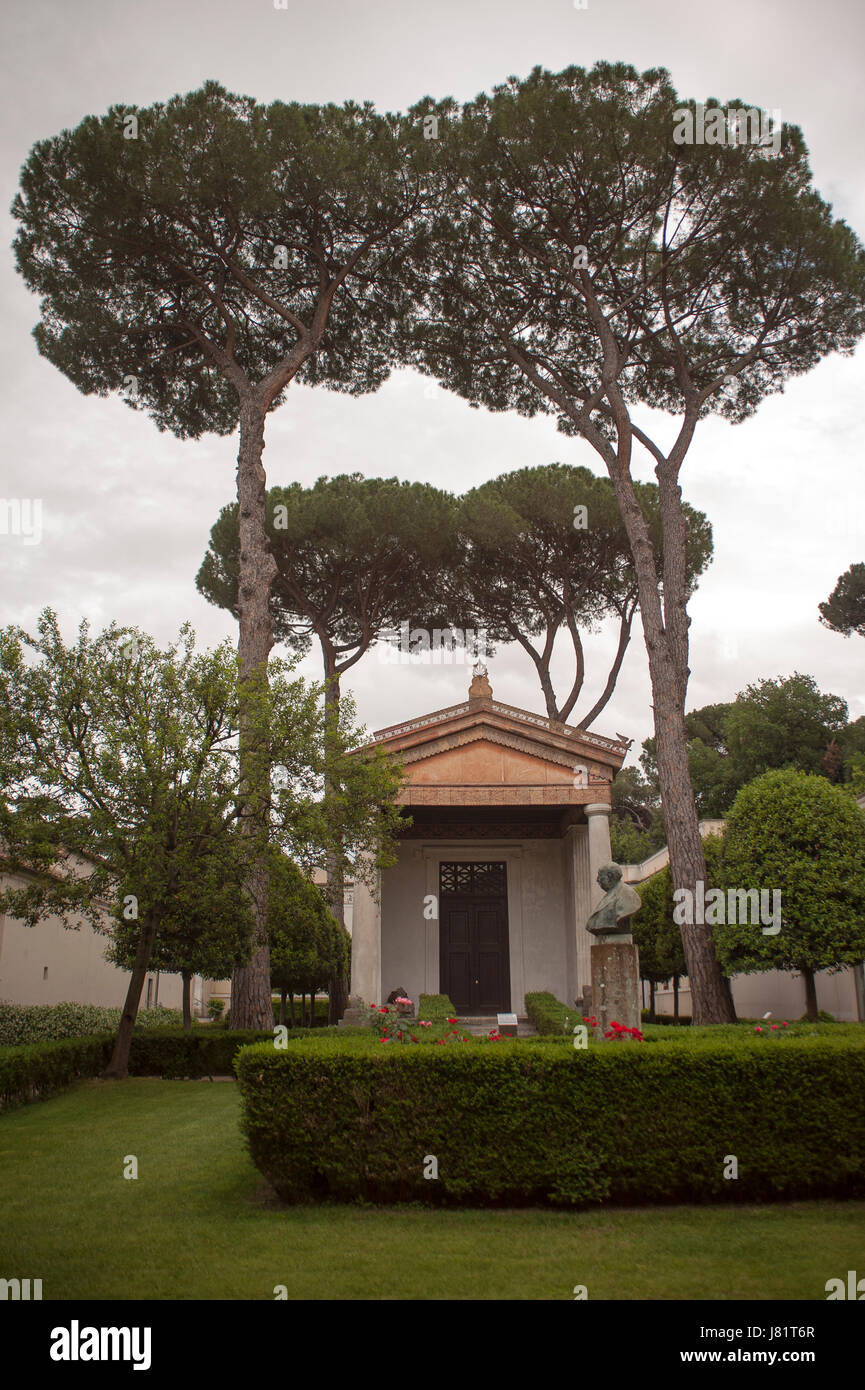 A replica Etruscan Temple, built by Adolfo Cozza is seen inside Villa Giulia in Rome Stock Photo