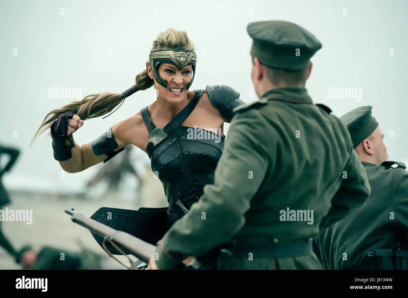 WONDER WOMAN 2017 Atlas Entertainment film with Gal Gadot here involved in the First World War Stock Photo