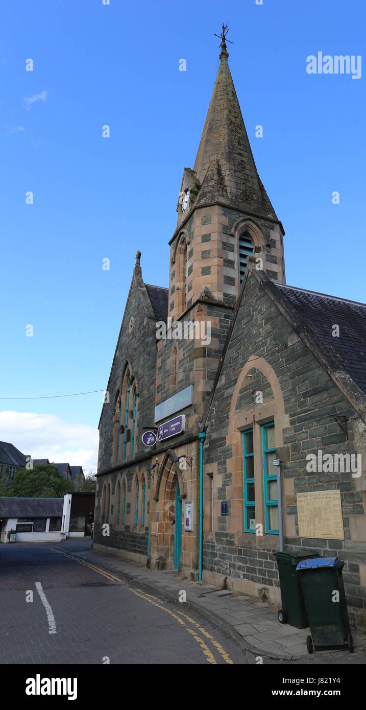 Aberfeldy Tourist Office in former church Scotland  May 2017 Stock Photo