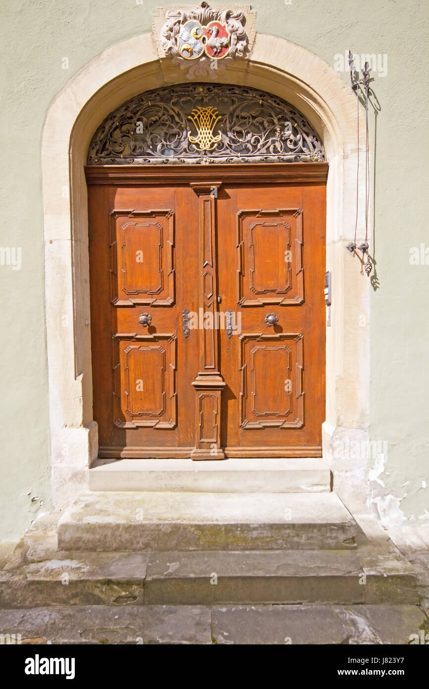 wood door anciently travel historical brown brownish brunette tourism goal Stock Photo