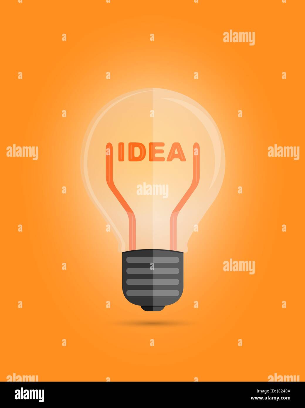 Creative idea text inside a bulb, as inspiration concept. Vector design element.  Alternative energy concept. Stock Vector