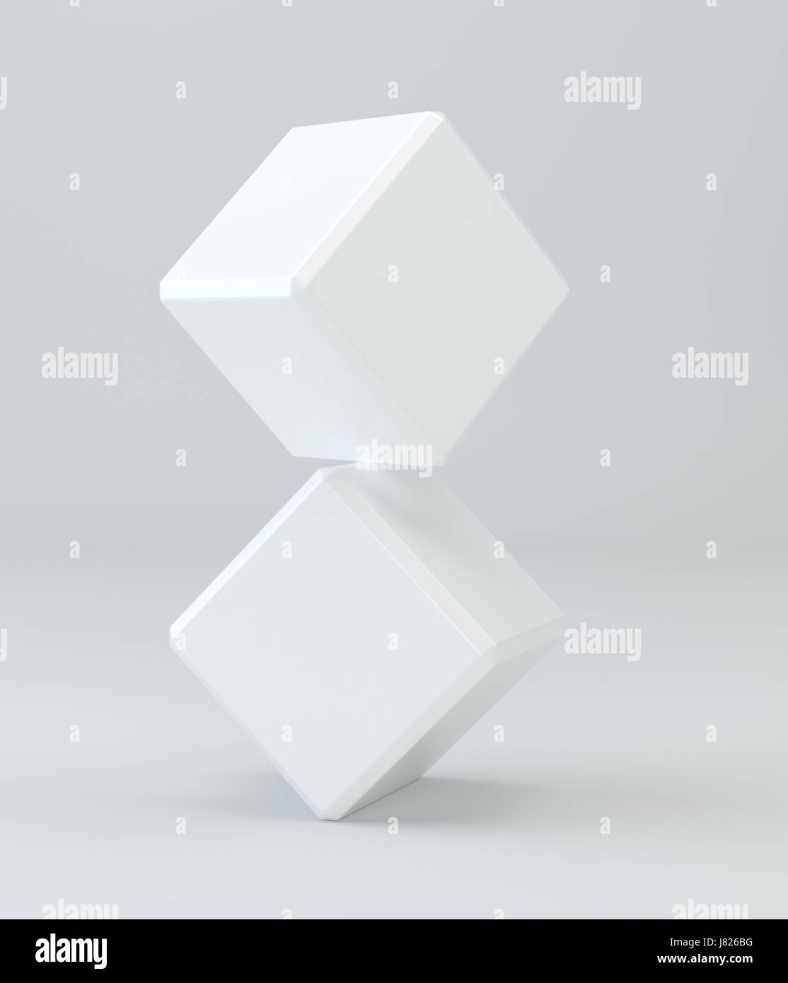 3d white cubes isolated on background. 3d rendering Stock Photo - Alamy