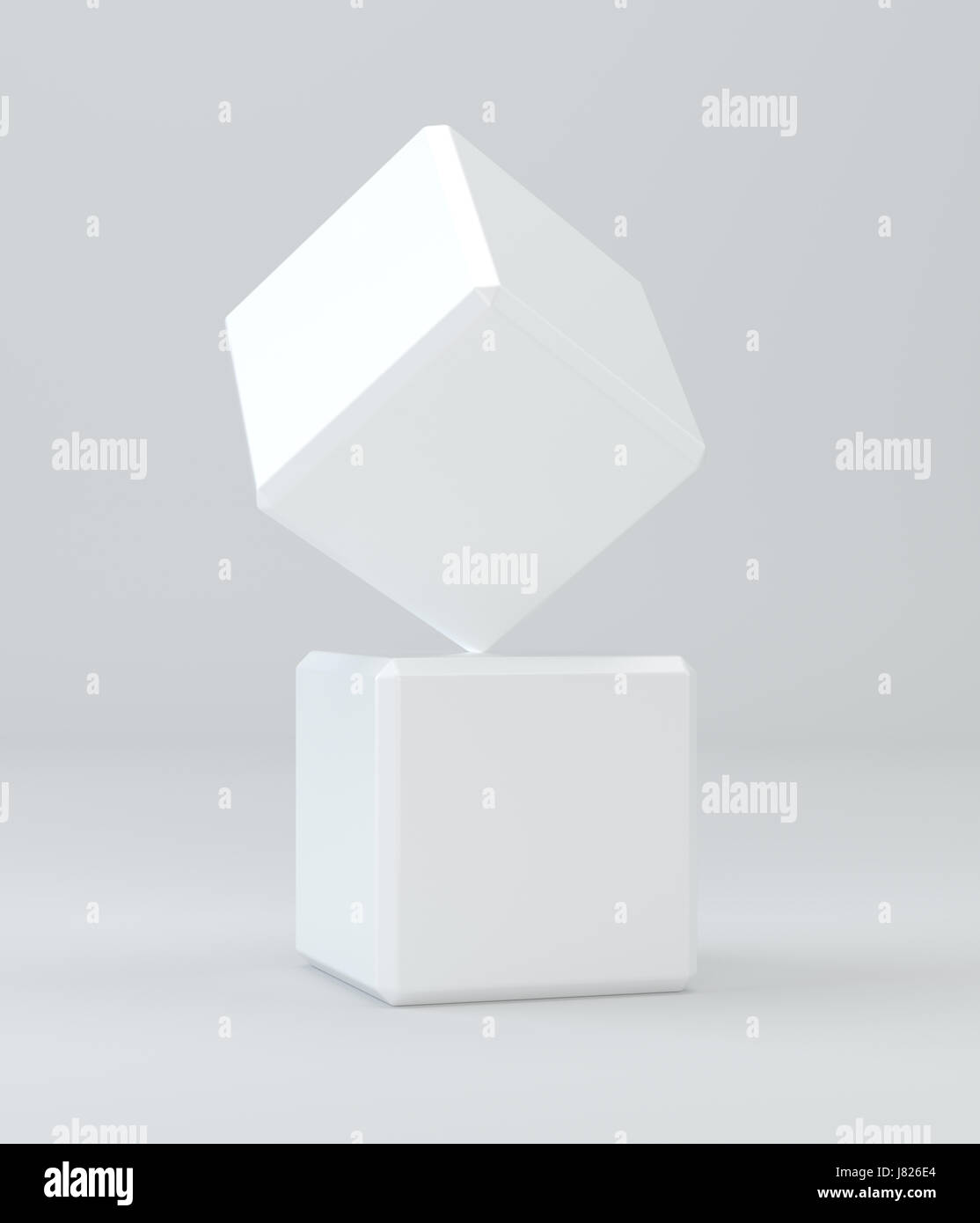 3d white cubes isolated on background. 3d rendering Stock Photo - Alamy