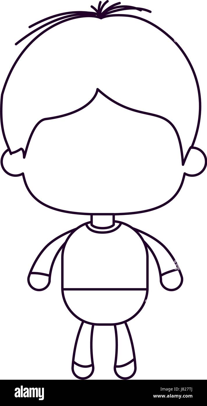 Download monochrome silhouette of faceless little boy with short hair Stock Vector Art & Illustration ...