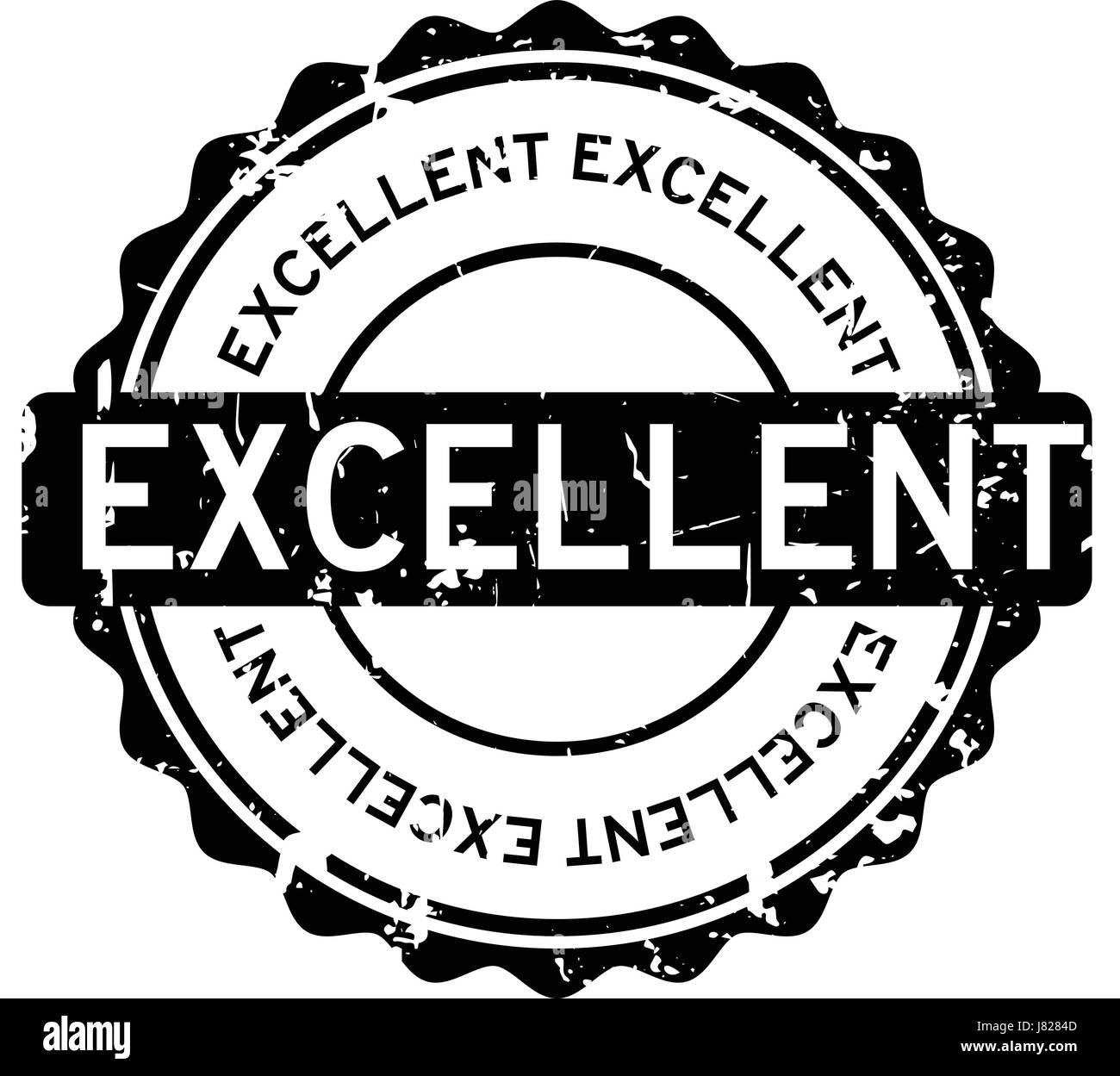 Grunge black excellent round rubber seal stamp on white background ...