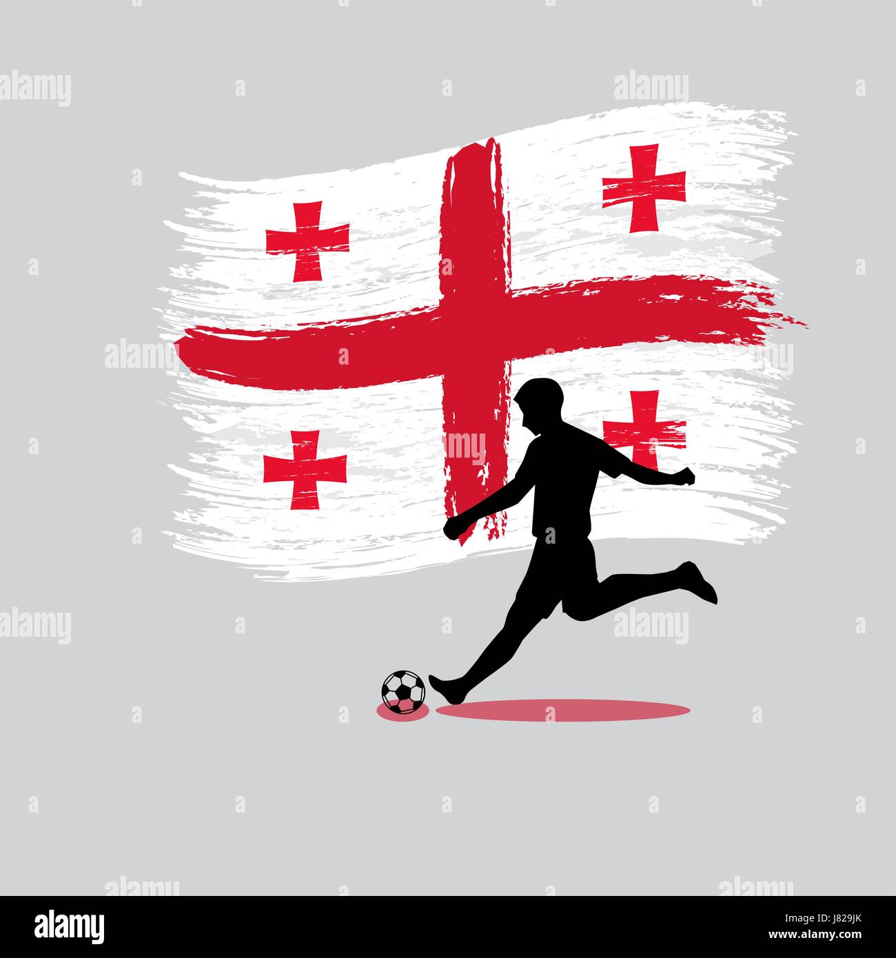 Soccer Player action with Georgia flag on background vector Stock Vector