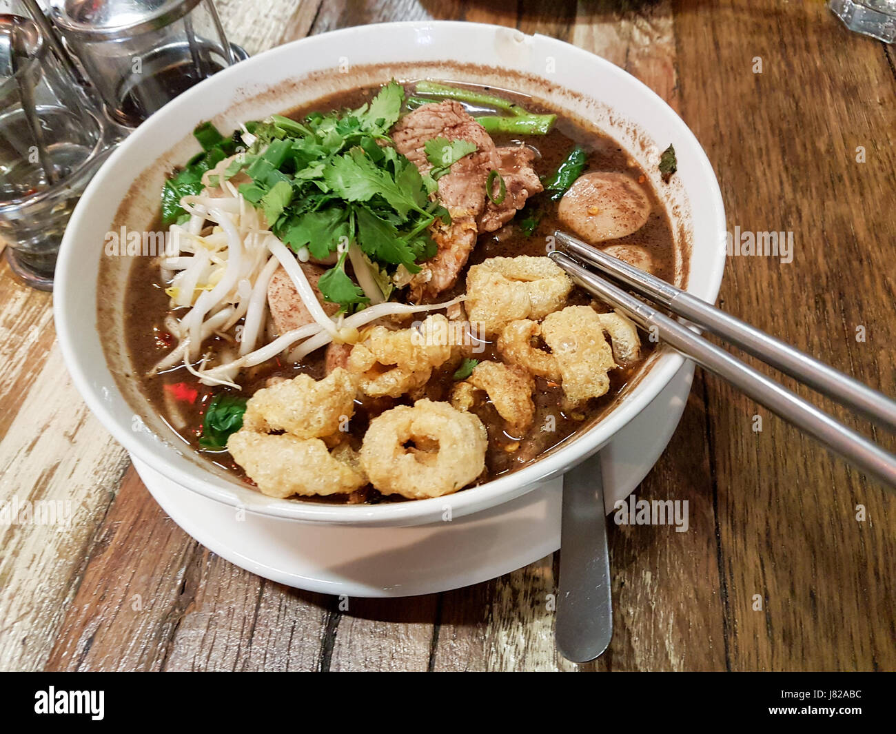 Nam Tok Noodle, Thai Noodle that Soup Added by Pig's Blood Stock Photo -  Alamy